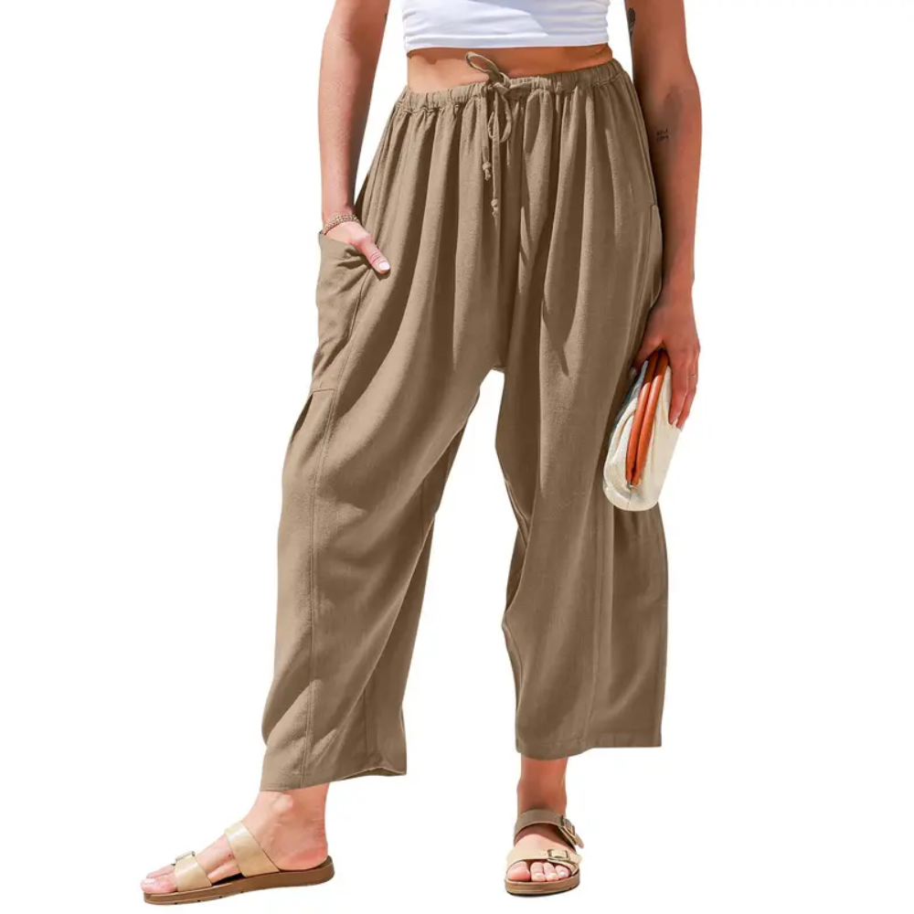Oversize Casual Loose Fit Palazzo Pants With Pockets For Women