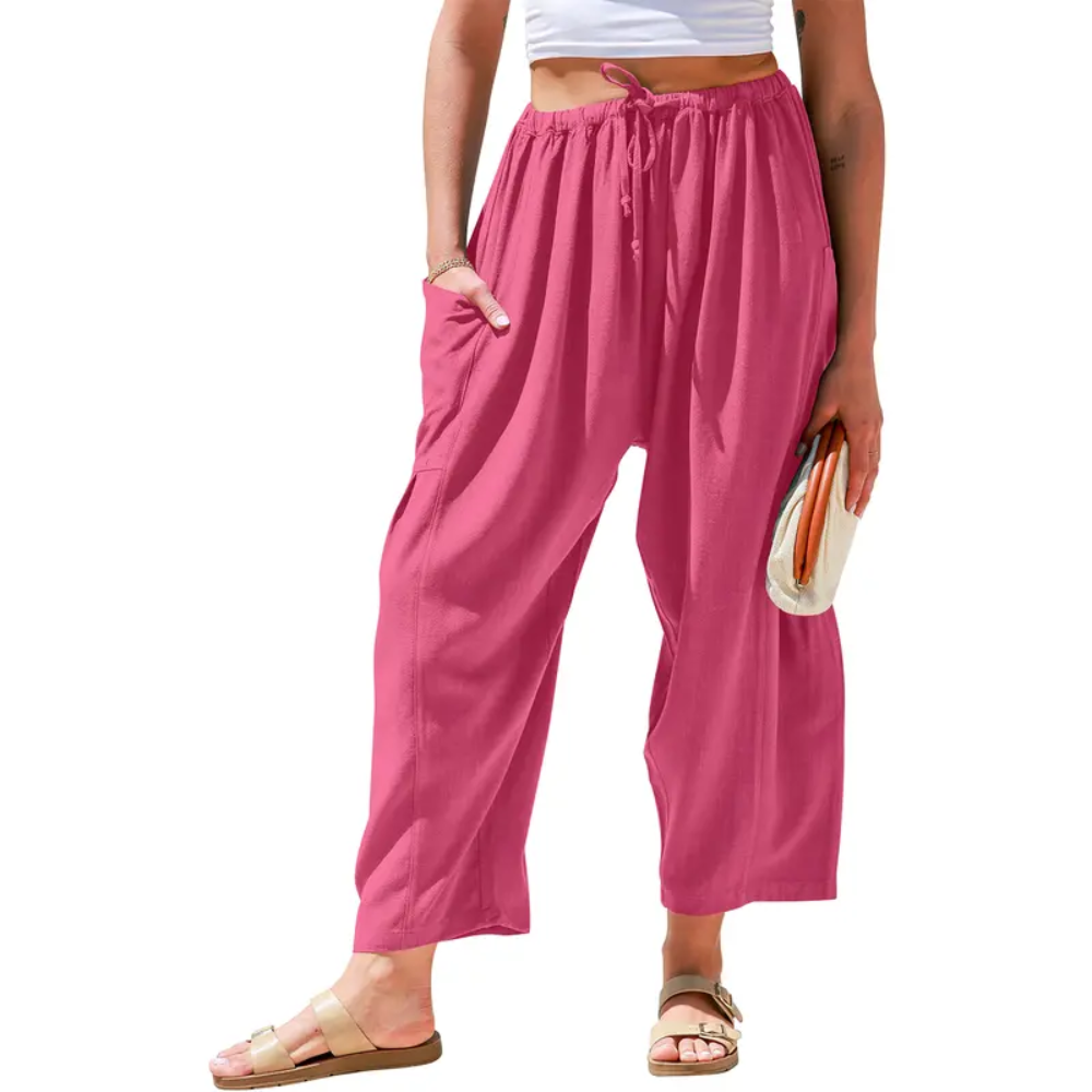 Oversize Casual Loose Fit Palazzo Pants With Pockets For Women