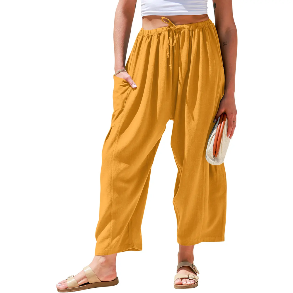Oversize Casual Loose Fit Palazzo Pants With Pockets For Women
