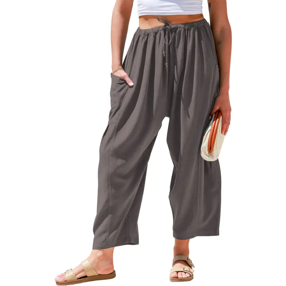 Oversize Casual Loose Fit Palazzo Pants With Pockets For Women