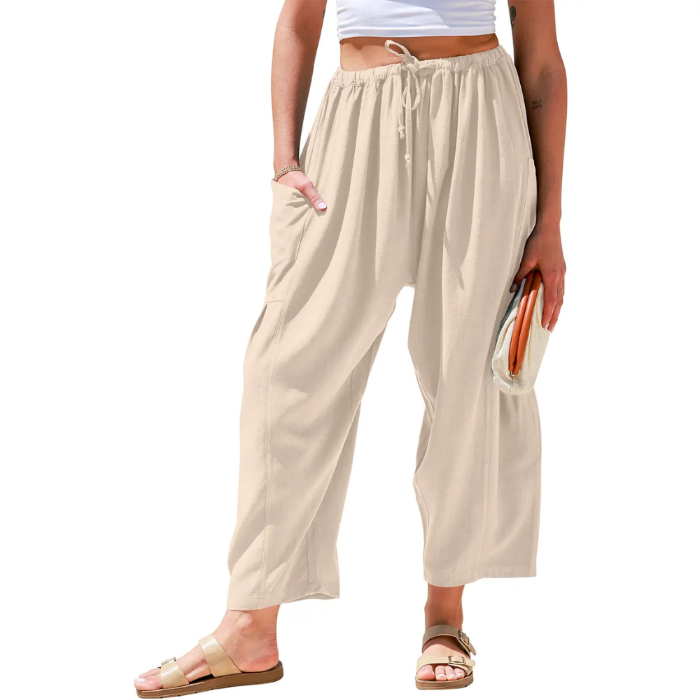 Oversize Casual Loose Fit Palazzo Pants With Pockets For Women