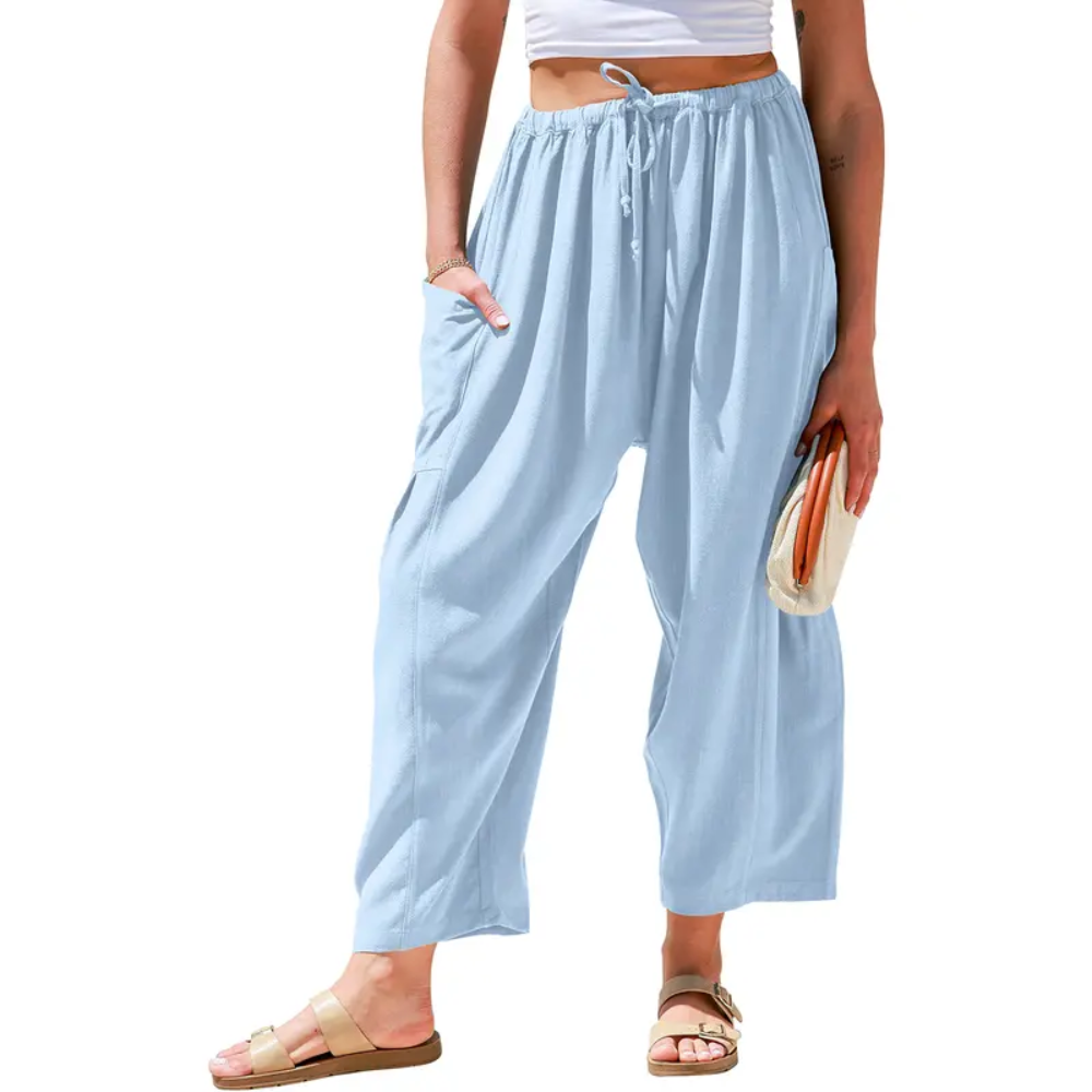 Oversize Casual Loose Fit Palazzo Pants With Pockets For Women
