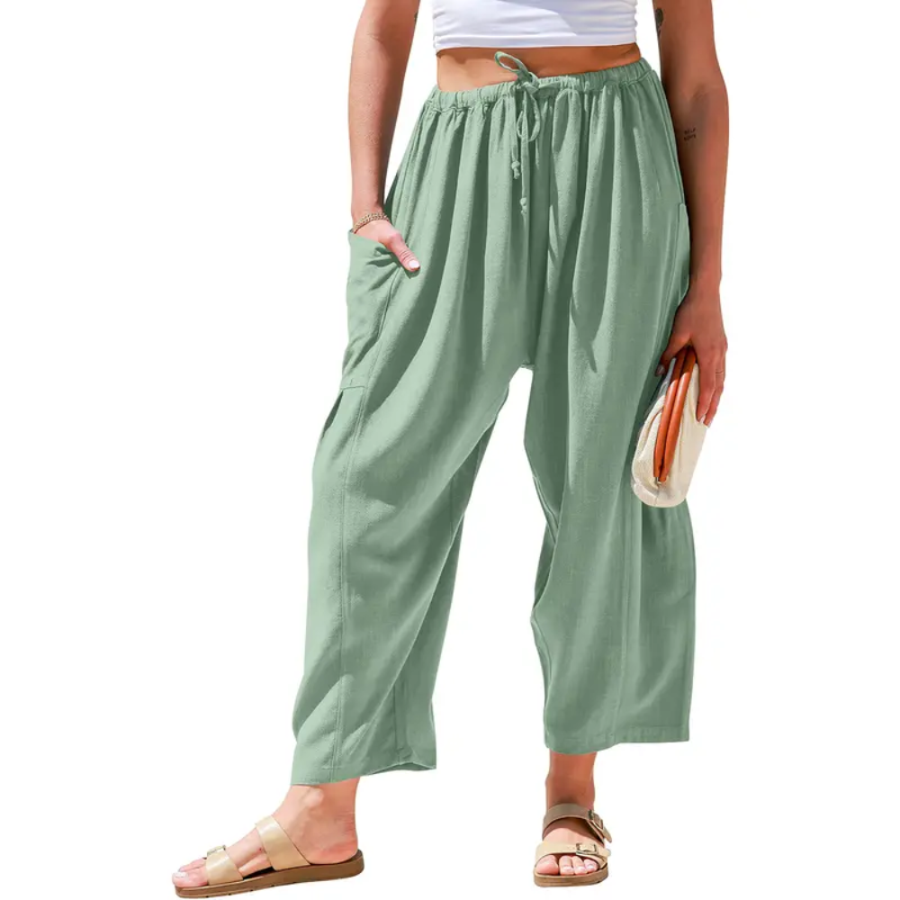 Oversize Casual Loose Fit Palazzo Pants With Pockets For Women
