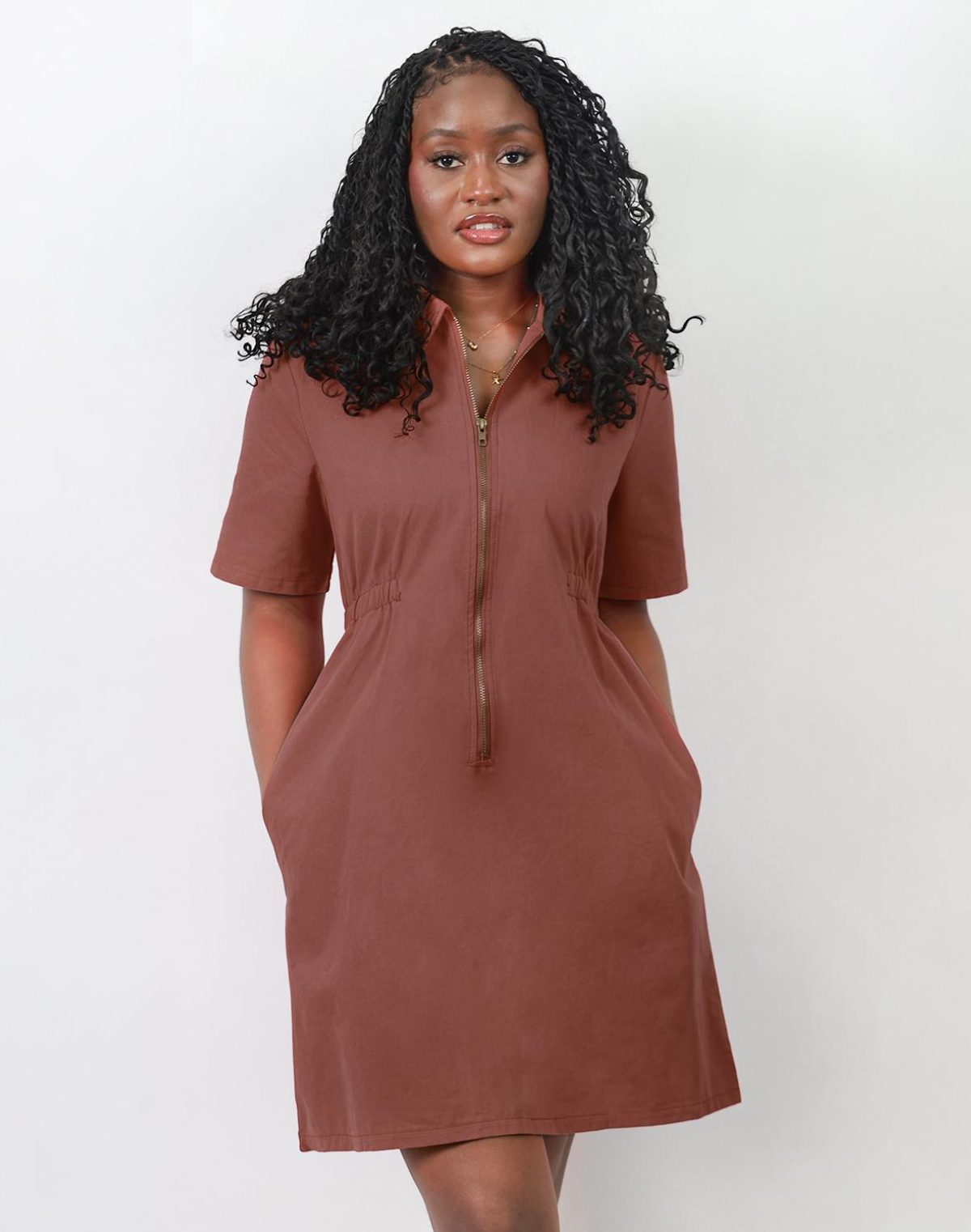 Utility Cinched Zip Dress