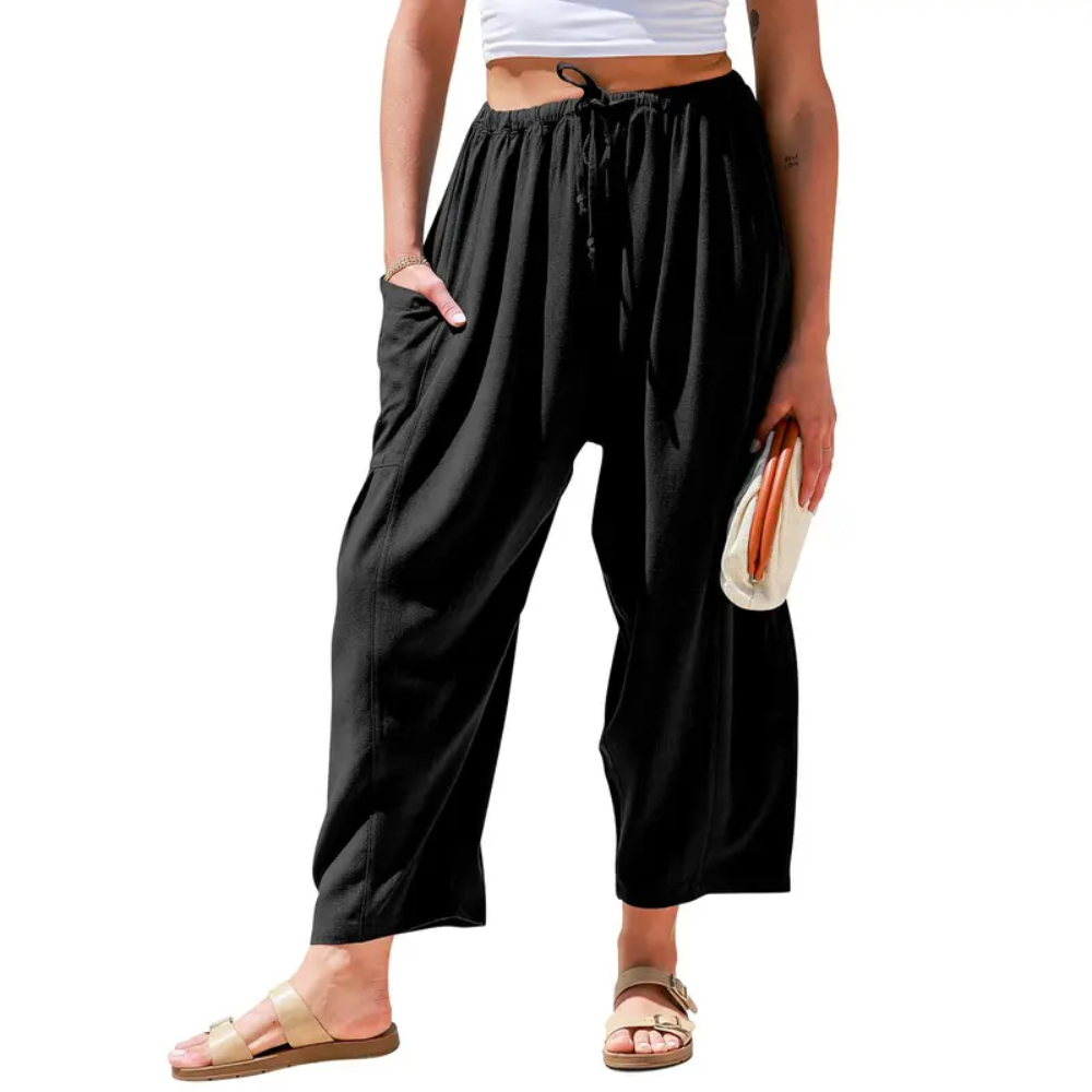 Oversize Casual Loose Fit Palazzo Pants With Pockets For Women
