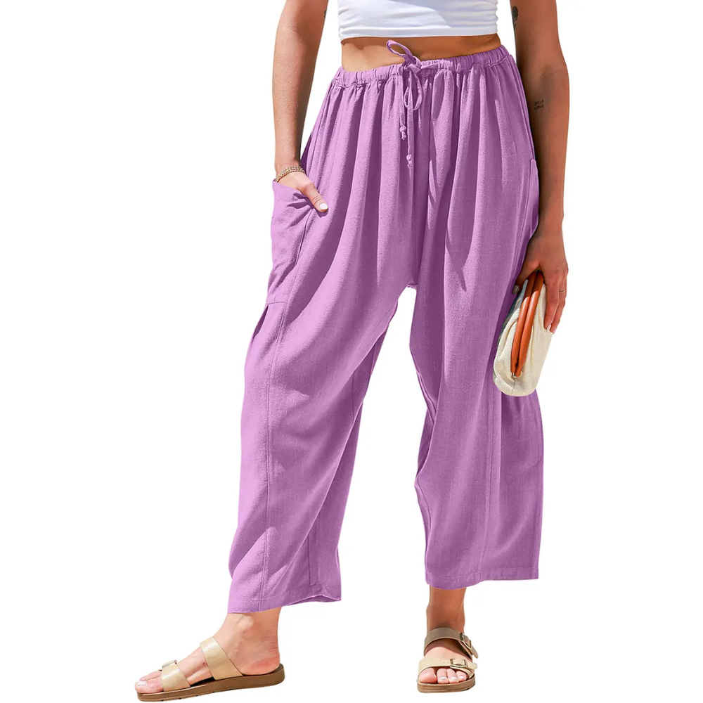 Oversize Casual Loose Fit Palazzo Pants With Pockets For Women