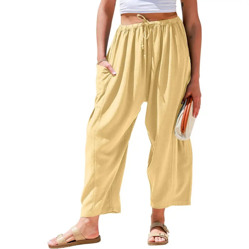 Oversize Casual Loose Fit Palazzo Pants With Pockets For Women