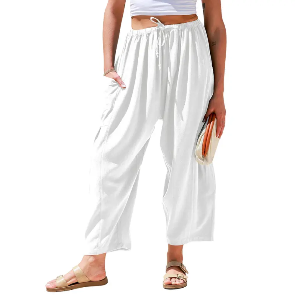 Oversize Casual Loose Fit Palazzo Pants With Pockets For Women