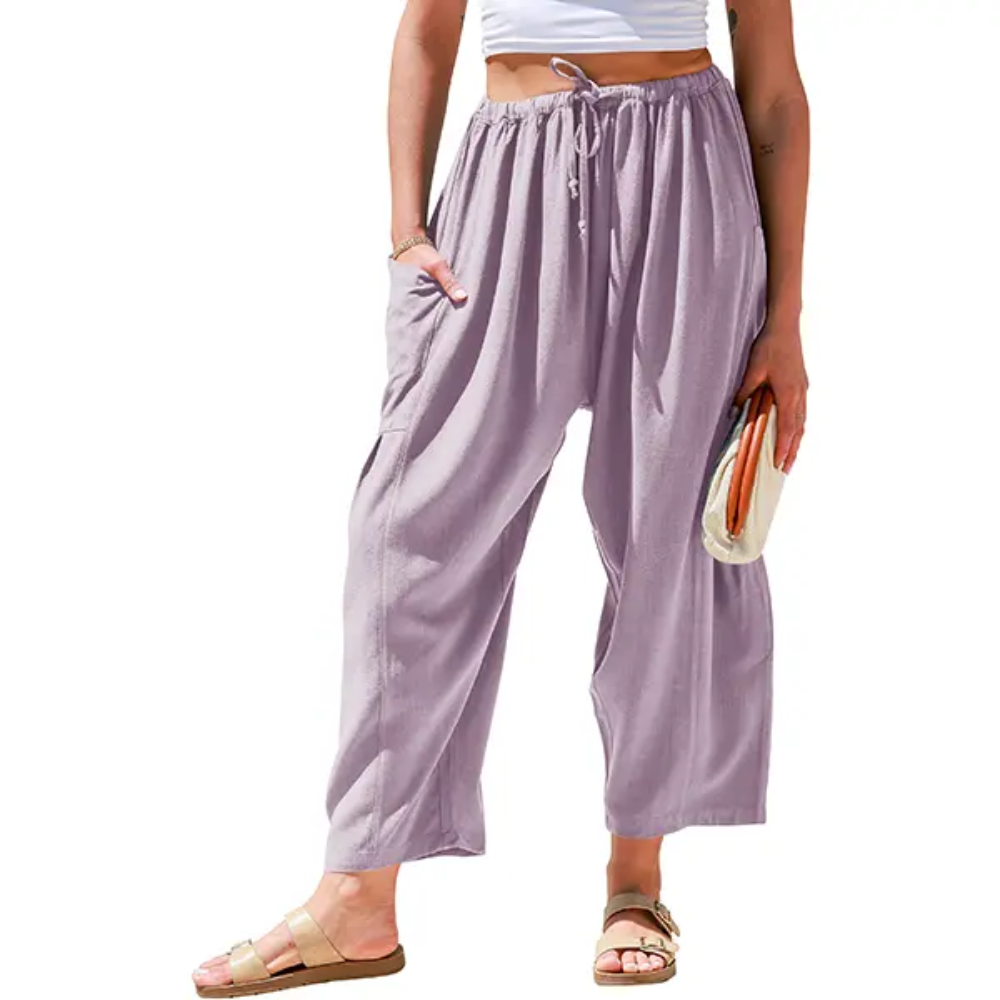 Oversize Casual Loose Fit Palazzo Pants With Pockets For Women