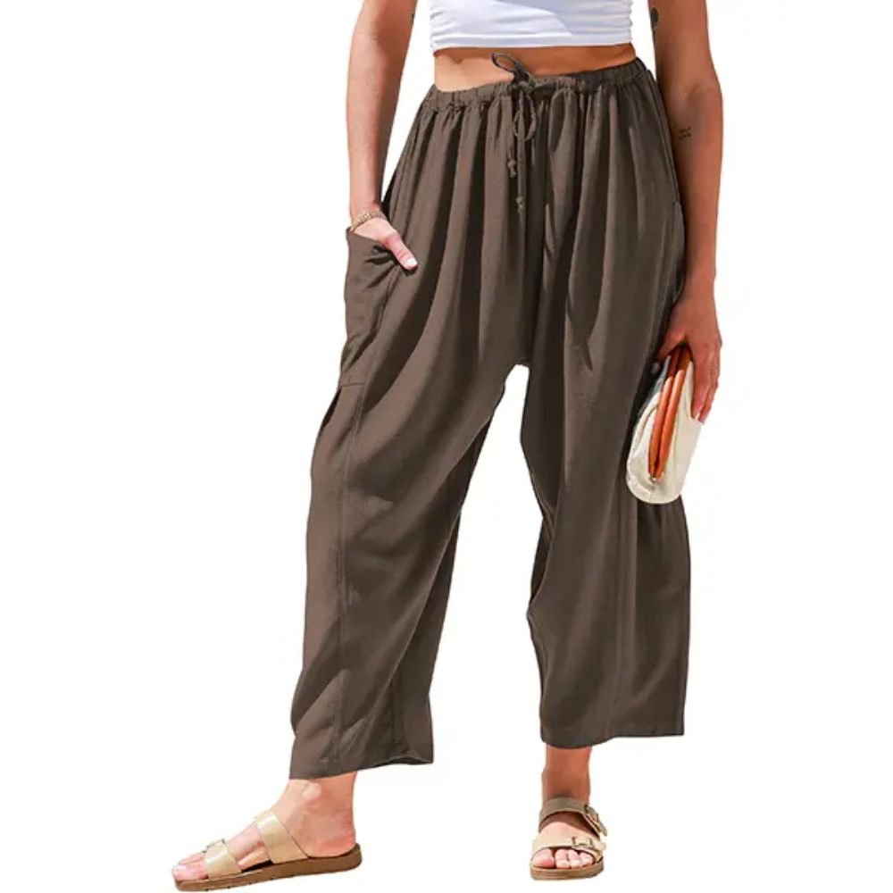 Oversize Casual Loose Fit Palazzo Pants With Pockets For Women