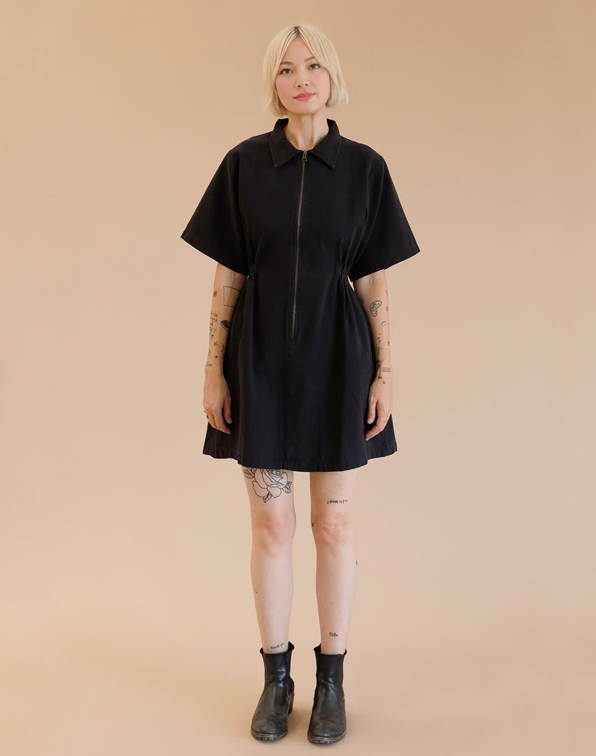 Utility Cinched Zip Dress