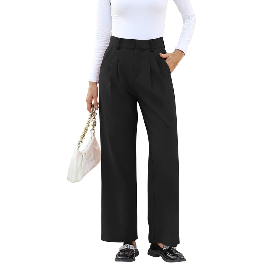 High Rise Formal Trousers With Pockets For Women