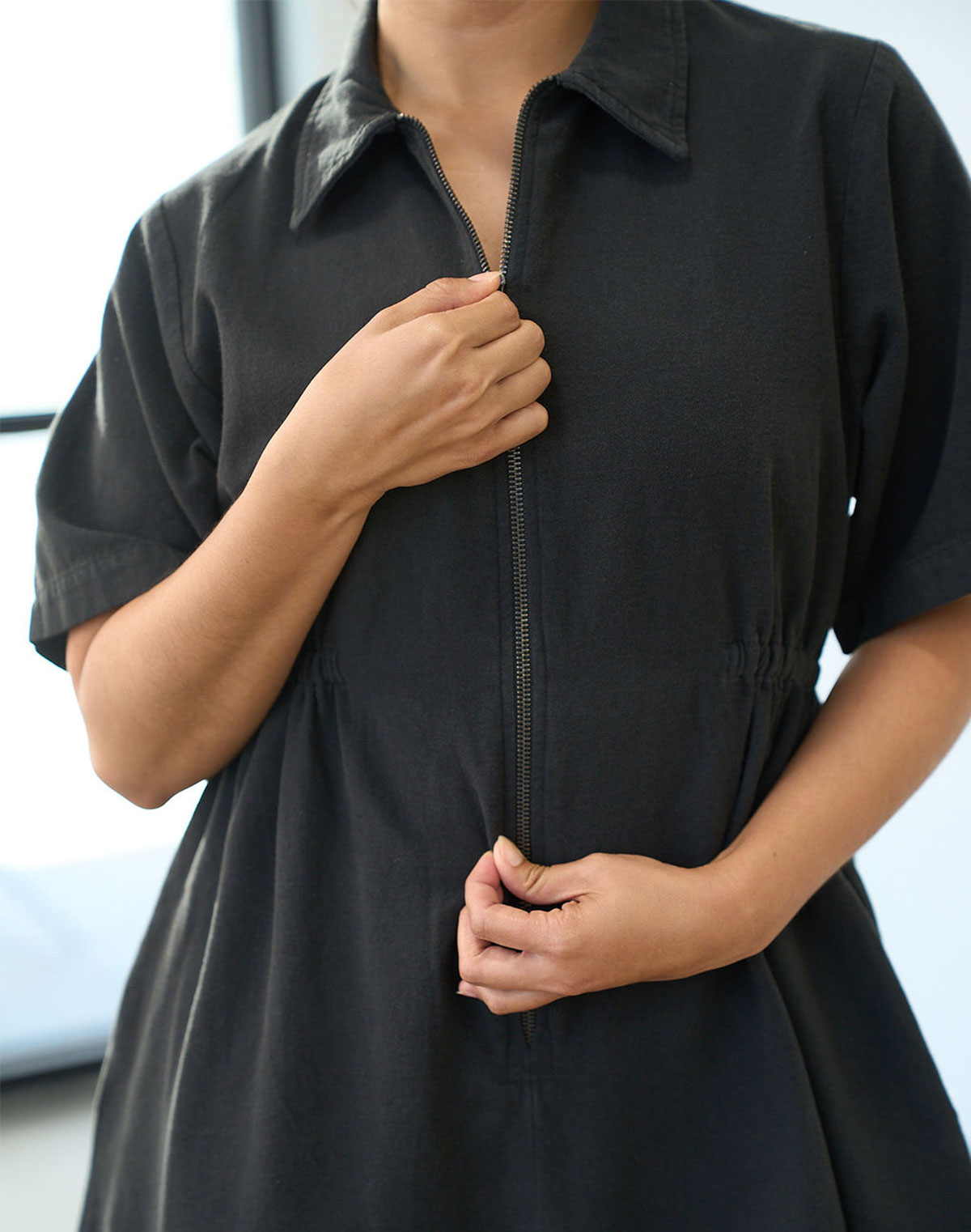 Utility Cinched Zip Dress