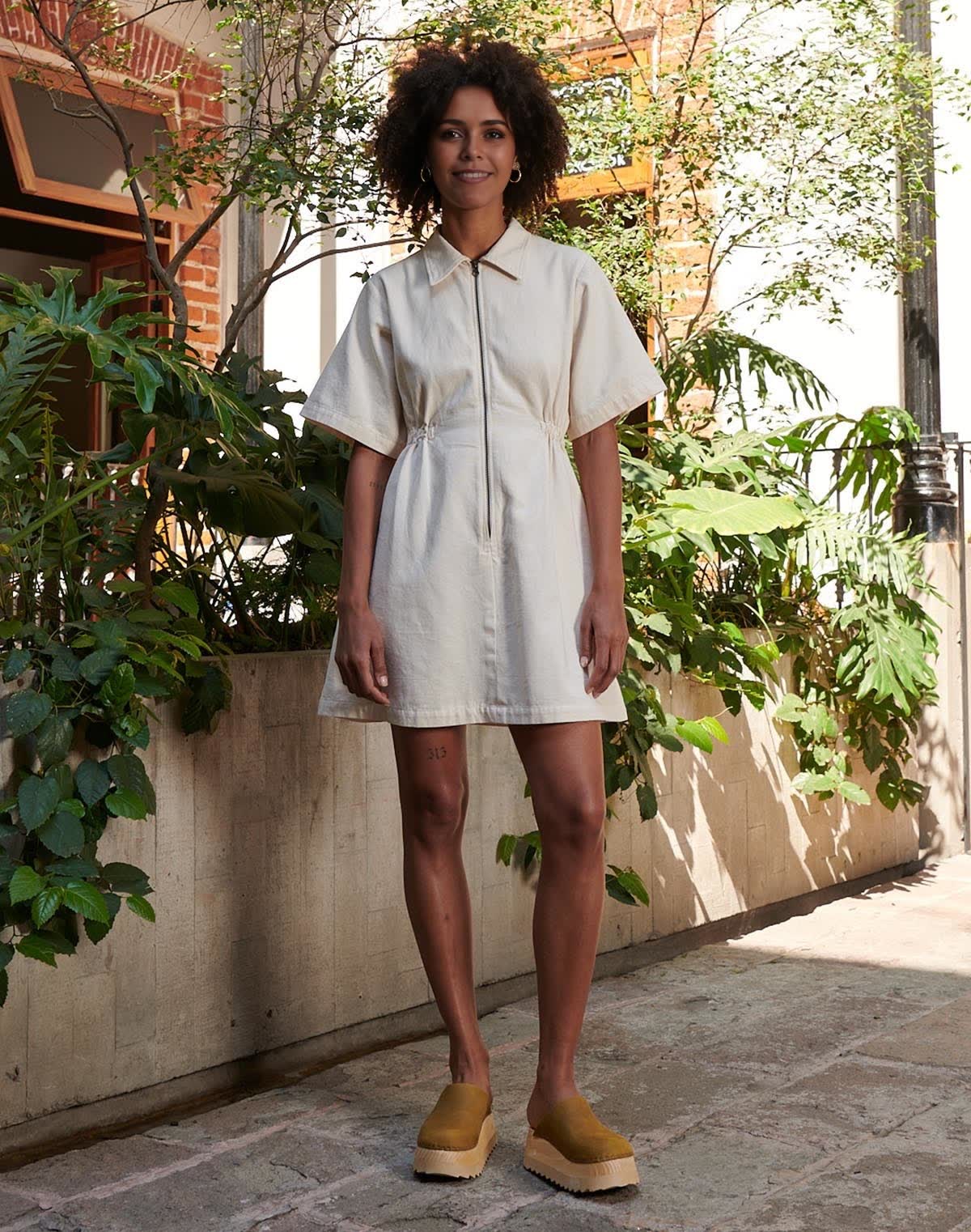 Utility Cinched Zip Dress