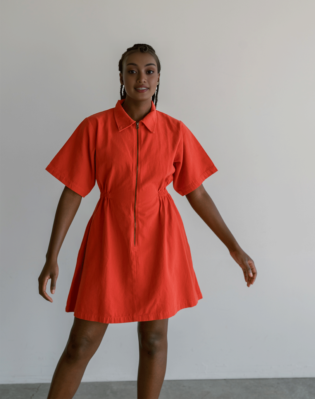 Utility Cinched Zip Dress