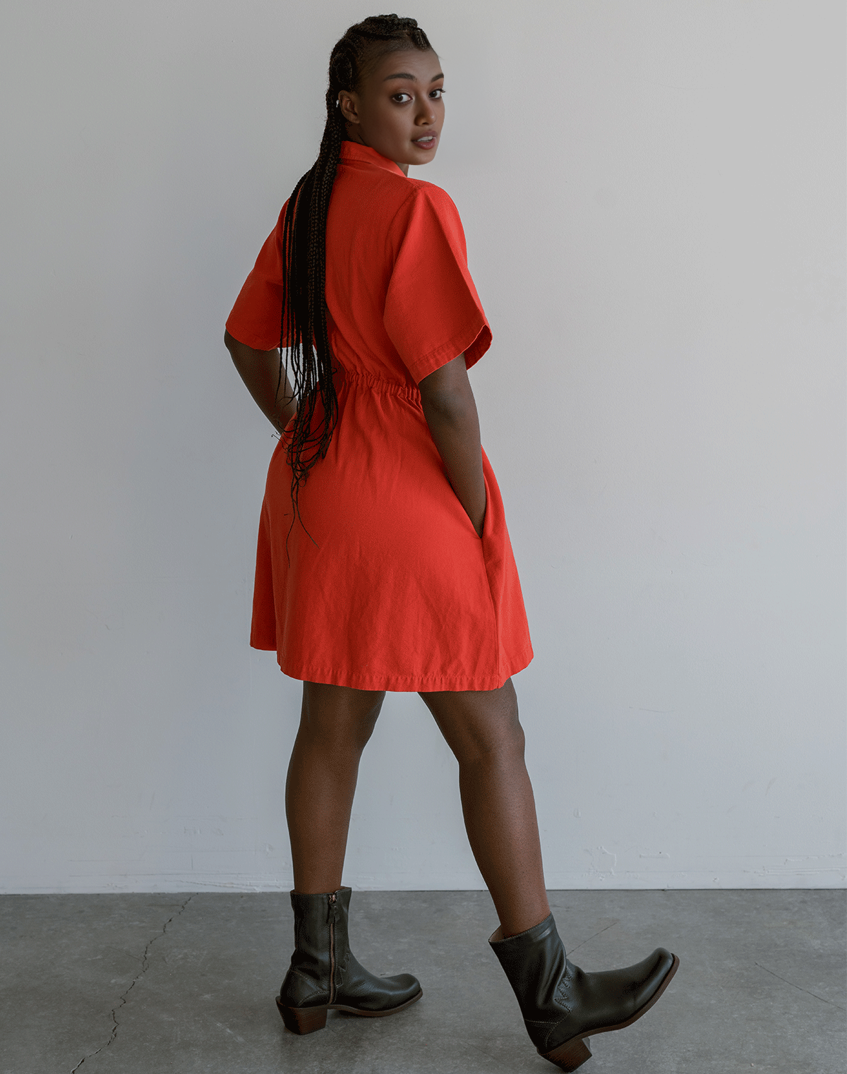 Utility Cinched Zip Dress