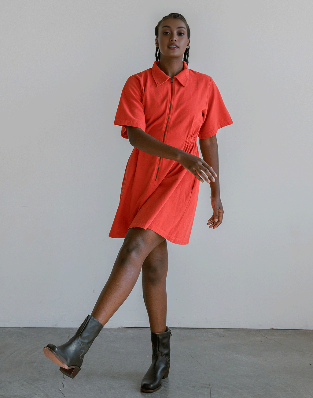 Utility Cinched Zip Dress